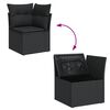 vidaXL Garden Sofa Set Black PE Rattan Large Adjustable Armrests