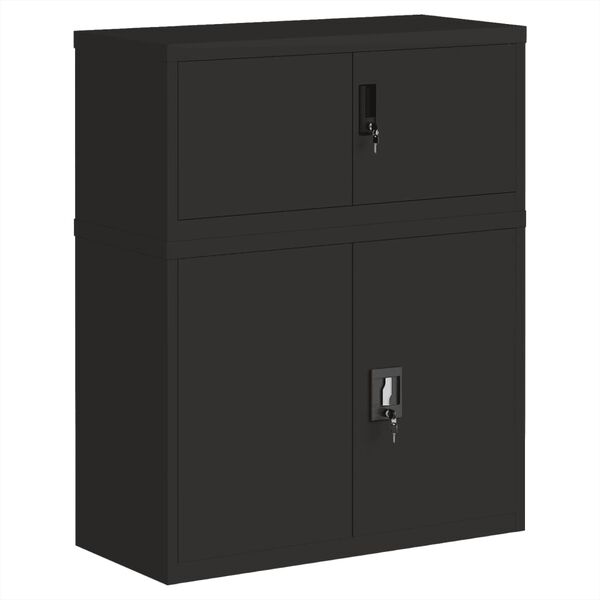 vidaXL File Cabinet Black 35.4x15.7x43.3" Steel