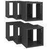 vidaXL Cube Shelf Set of 6 High gloss gray Engineered wood