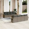 vidaXL Garden Sofa Set Grey PE Rattan, Powder-coated Steel Large Modular