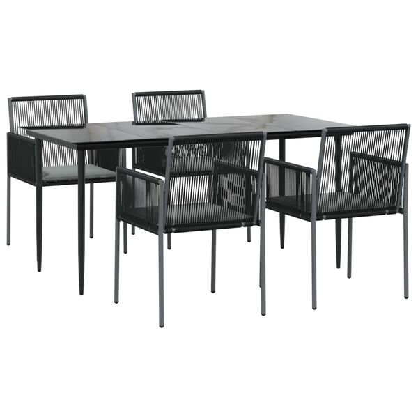 vidaXL Garden Dining Set Black, Light Grey