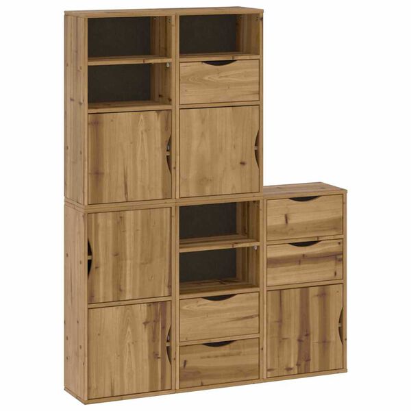 vidaXL Side Cabinet Honey Solid pine wood with engineered wood Medium