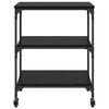 vidaXL Kitchen Trolley Black Oak 23.62 x 16.14 x 29.92 in