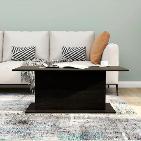 vidaXL Coffee Table Black Engineered wood 40.2 x 21.9 x 15.7 in Durable