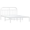 vidaXL Bed Frame White Powder-Coated Steel 55.1 x 78.7 in Tough