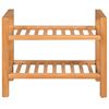 vidaXL Shoe Rack Brown Solid Oak Wood Compact Simple Shoe Rack