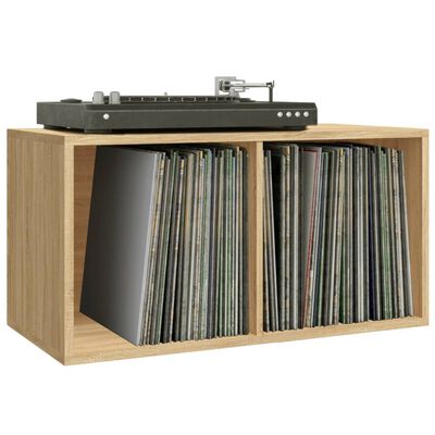 vidaXL Vinyl Storage Box Sonoma Oak 28"x13.4"x14.2" Engineered Wood
