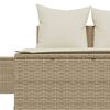 vidaXL Double Sun Lounger Beige Poly Rattan, Powder-Coated Steel Double