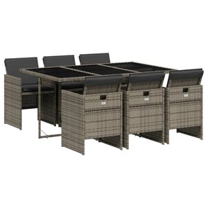vidaXL Patio Dining Set Set of 6 Grey