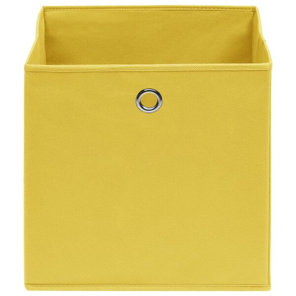 vidaXL Storage Box Set of 10 Yellow Non-woven fabric