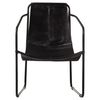vidaXL Relaxing Armchair Black Genuine Leather, Iron Standard Ergonomic