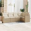 vidaXL Garden Sofa Set Beige PE Rattan Standard Modular