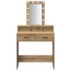 vidaXL Dressing Table Brown 31.10 x 16.14 x 55.12 in Engineered Wood