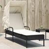 vidaXL Sun Lounger Black PE rattan Large Sun Lounger Rectangular