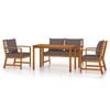 vidaXL Patio Dining Set Dark grey cushions with natural light wood