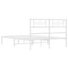 vidaXL Bed Frame White Powder-Coated Steel 47.2 x 78.7 in Durable