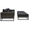 vidaXL Garden Sofa Grey Poly Rattan Large Modular Outdoor Sofa
