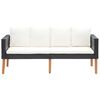 vidaXL Garden Sofa Black, Cream White