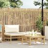 vidaXL Garden Lounge Set Cream White Bamboo, fabric (100% polyester)