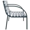 vidaXL Garden Bench Grey Wood and Steel 47.2 in Durable Garden Bench