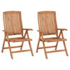 vidaXL Garden Chair Set of 2 Natural teak Solid Teak Wood Standard
