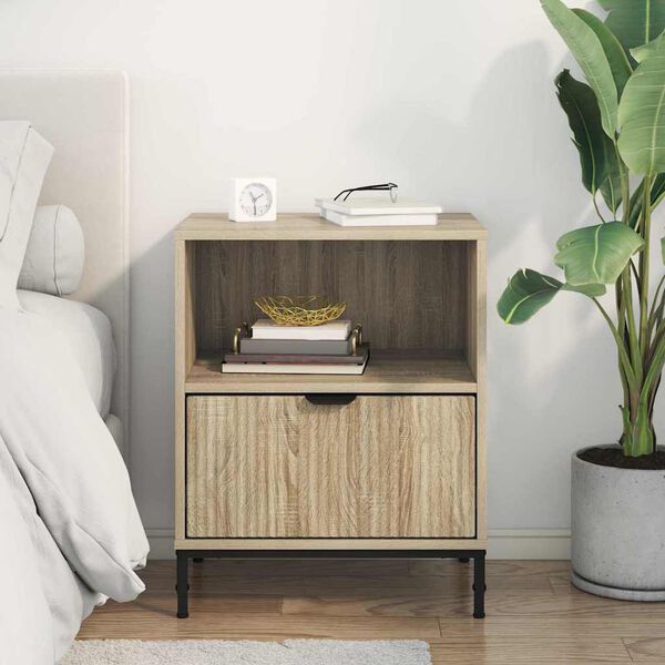 vidaXL Bedside Table Sonoma oak 49 x 36 x 61 cm Engineered wood