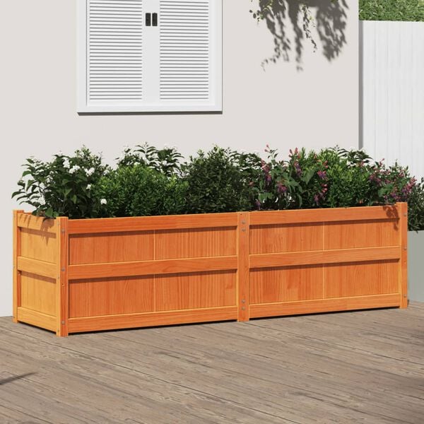 vidaXL Garden Planter Wax Brown Solid Pine Wood Large Decorative Inlays