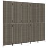 vidaXL Room Divider 5 Panels Gray Poly Rattan