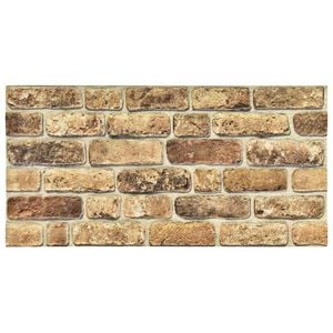 vidaXL 3D Wall Panels with Dark Sand Brick Design 10 pcs EPS