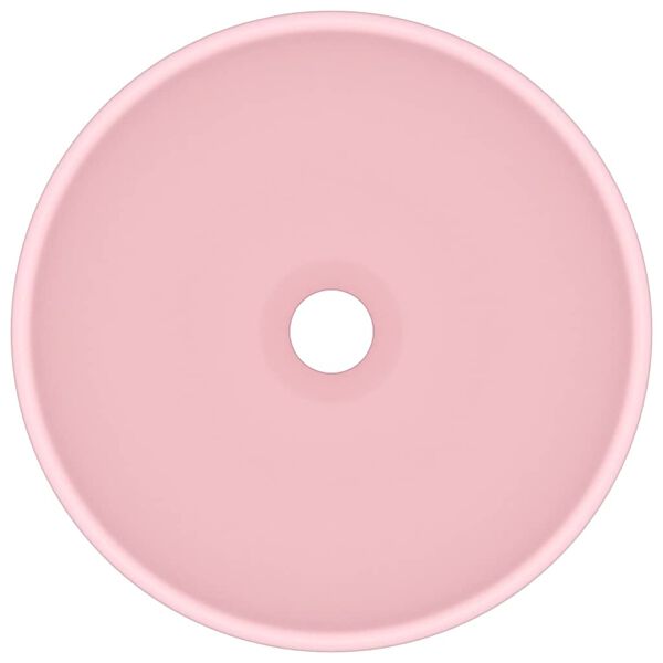 vidaXL Luxury Bathroom Basin Round Matt Pink 12.8x5.5" Ceramic