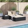 vidaXL Double Sun Lounger Black, Cream