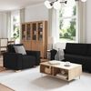 vidaXL Sofa 3 pcs Black 86.61 x 31.50 x 33.07 in Linen-blend Fabric