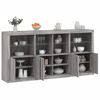 vidaXL Sideboard with LED Lights Gray Sonoma 79.5"x14.6"x39.4"