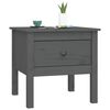 vidaXL Side Table Gray Solid pinewood Small Side Table Square Rustic