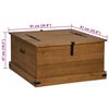 vidaXL Storage Chest Honey Brown Solid Pine Wood with Metal Large Square