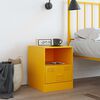 vidaXL Bedside Cabinet Mustard Yellow Cold-rolled Steel Medium