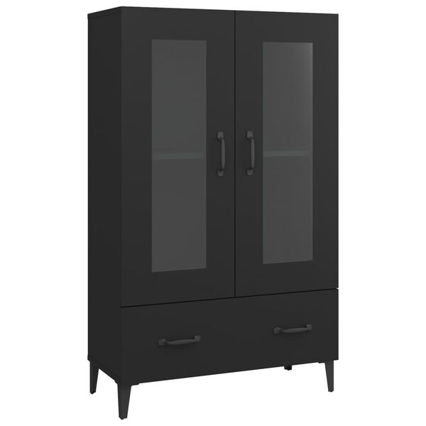 vidaXL Highboard Black Engineered wood Large Highboard Rectangular