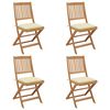vidaXL Garden Chair Set of 4 Wooden Brown Solid Acacia Wood Medium