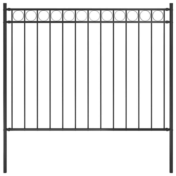 vidaXL Garden Fence Steel 5.9 ft x 3.3 ft Black