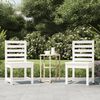 vidaXL Garden Chair Set of 2 White Solid Pine Wood Standard Durable