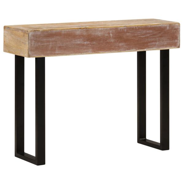 vidaXL Console Table Brown Solid mango wood, powder-coated iron Medium