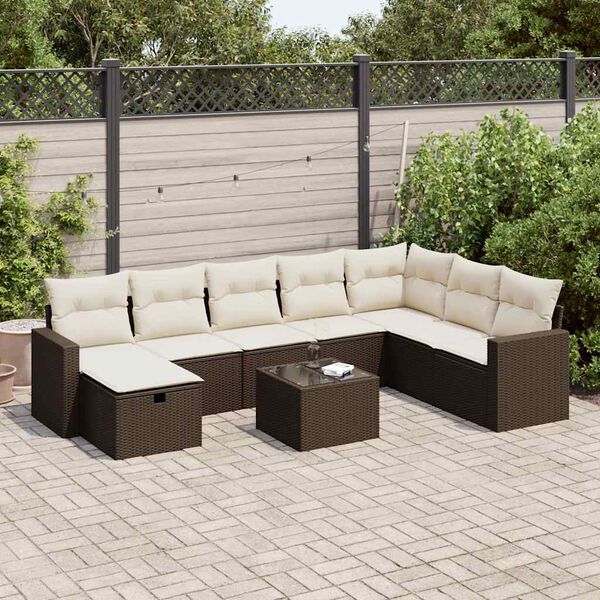 vidaXL Patio Sofa Set Brown