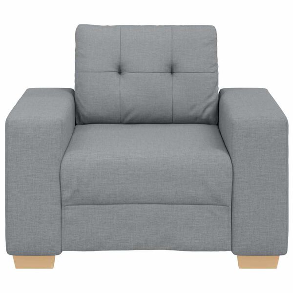 vidaXL Sofa Chair Light Grey Polyester, Plywood, Steel Single Sofa Chair
