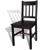 vidaXL Dining Chair Set of 2 Dark Brown Pine wood Standard Ergonomic