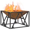 vidaXL Fire Pit Brown 19.69 x 19.69 x 13.78 in Steel
