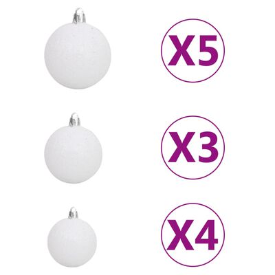 vidaXL Artificial Pre-lit Christmas Tree with Ball Set Black 70.9" PVC