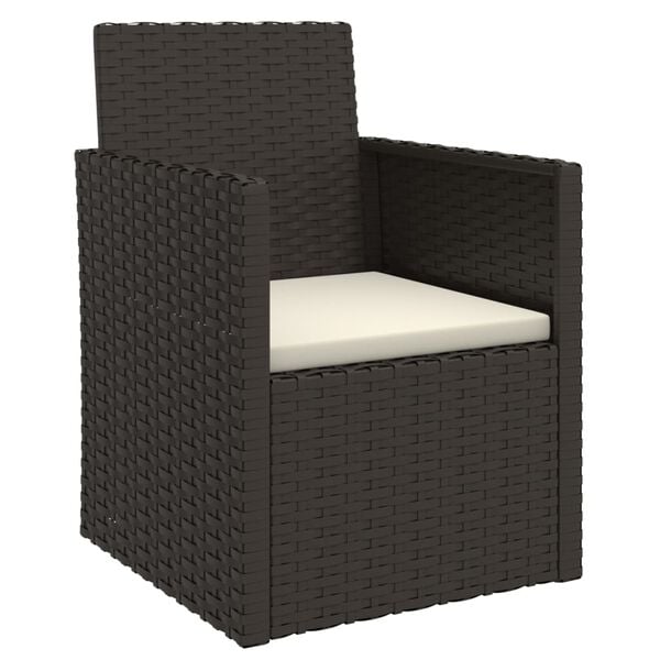 vidaXL Garden Armchair Black, Cream White