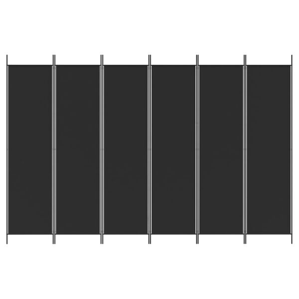 vidaXL 6-Panel Room Divider Black 118.1"x78.7" Fabric