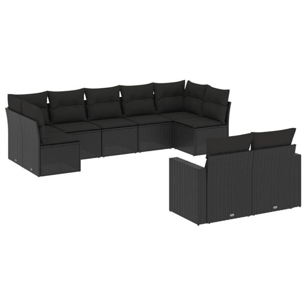 vidaXL Garden Sofa Set Black