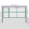 vidaXL Garden Fence Gate with Posts 137.8x55.1" Steel Green